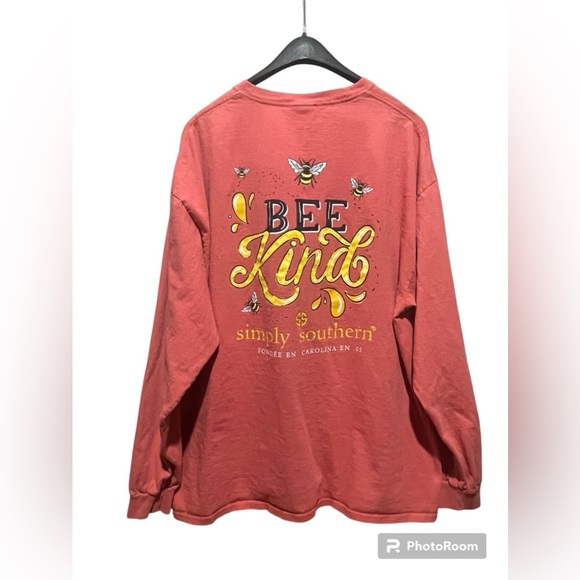 SIMPLY SOUTHERN PREPPY BEE KIND LONG SLEEVE T-SHIRT XXL - Picture 1 of 7